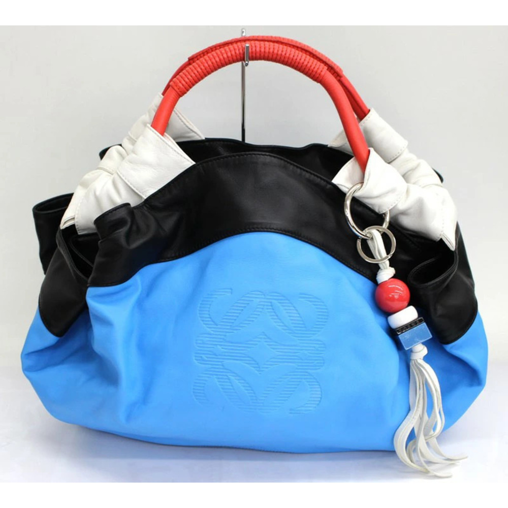 Loewe Nappa Aire Leather Balloon Bag Handbag Blue Bicolor